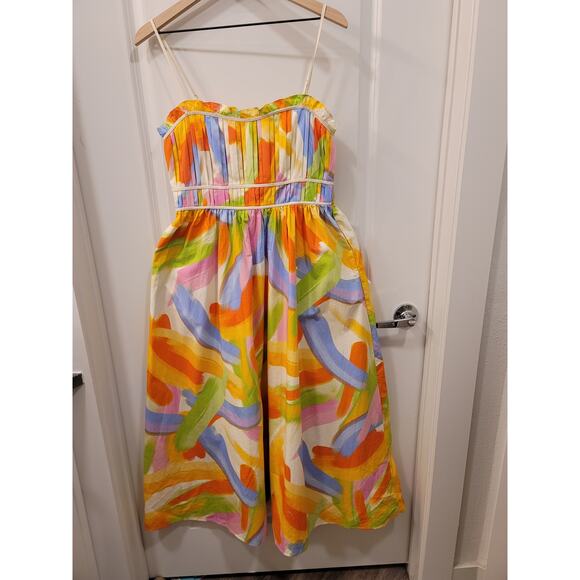 Peach Love Yellow Multiprint Maxi Dress with Pockets - Picture 2 of 9
